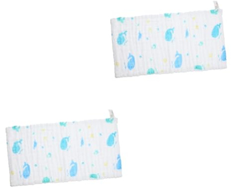 VICASKY 2stücke Waschlappen Aus Weiche Saugfähige Spucktücher Für Neugeborene Cartoon-design Vielseitig Einsetzbar Als Burp-tuch Handtuch Für Jungen Und Mädchen Blaues Wal- Waschbar