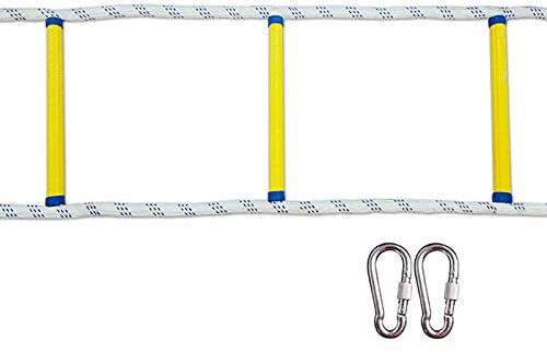 PNAJFUEL Strickleiter, Notfall-Feuerleiter, Strickleiter 2-9 Stockwerke, Flammenbeständisicherheitsleiter Mit Haken/3 Meters/10Ft