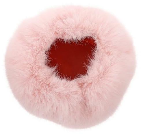 HEMOTON Furry Microphone Windscreen Cover Small Handheld Mic Windshield Pink Plush Wind Noise Reduction Shield for Recording and Broadcasting, Microphone Accessories