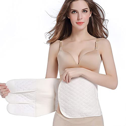 Postpartum Belly Band Wrap Postpartum Recovery Bälte, Magband för fett för kvinnor C-Section Natural Birth Postnatal Shapewear, Belly Bandit Post Pregnancy White,M.White-XL