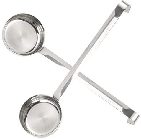 Cabilock 2pcs Long Handle Pizza Sauce Spoon Flat Bottom Spread Spoon for Cooking Tools