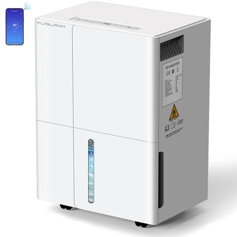 Déshumidificateur d Air Électrique 30L/Jour, Déshumidificateurs de Pièce avec App & Wi-Fi, 4 Modes, Purification de l'Air, Minuterie, Drainage Continu, Anti-Humidité, pour Maison/Appartement/Sous-Sol