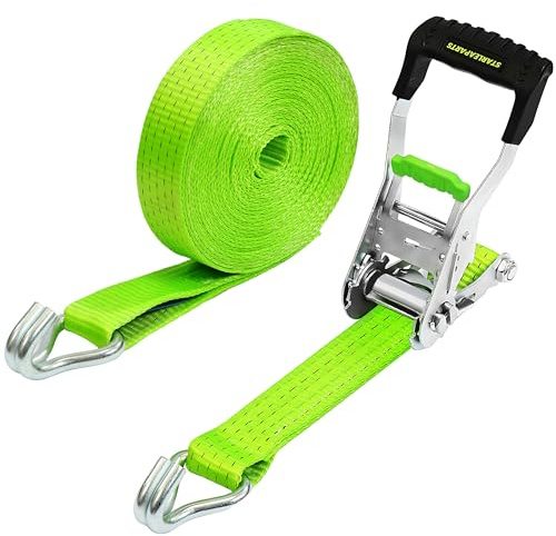 StarLeaparts Correas tensoras con carraca y eje especial, 10 m x 50 mm, correas de amarre profesionales, correas tensoras para ruedas, correas tensoras soportan hasta 5000 kg, correas de carraca para