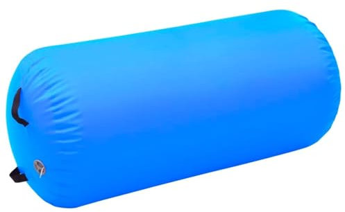 ShGaxin Aufblasbare Gymnastik-Rolle mit Pumpe, Turnen Zubehör, Aufblasbare Rolle, 120x75 cm PVC Blau