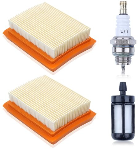 Mtanlo Luftfilter för Stihl FS120, FS200, FS250, FS300, FS350, FS400, FS450, byt ut 4134 141 0300, luftfiltersats med BPMR7A tändstift bensinfilter