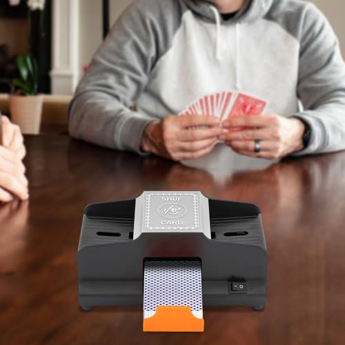 GramStudio Automatischer Kartenmischer,Tragbar Mischmaschine Shuffler Maschine für Poker, Texas Hold'em, UNO und Blackjack, Hand und Fuß, Bridge