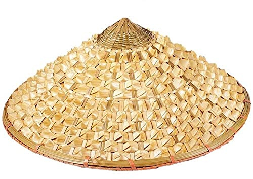 Casiler Sombrero De De Cono De Bambú De Paja De Coolie Vietnamita, Gorra De Pesca De Granjero De Jardín, Sombrero De Paja Tejido Hecho a Mano