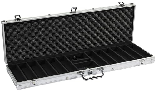 Gamers Lounge 600-count Aluminum Poker Chip Case - Locking, Key Included