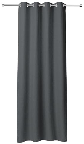 Rollmayer Glamourös 1er MELO Exklusiv Ösen Graphit B140xH150cm | Verdunkelungsvorhang, Moderner Thermovorhang, Blickdicht, pflegeleicht & langlebig