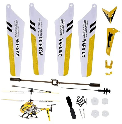 HoveeLuty RC-Helikopter-Ersatzteil, 1 Satz DIY, gelbe, stilvolle Hubschrauber-Spielzeugteile, Hauptwelle, Heckdekoration, Propeller, Ausgleichsstange, Hubschrauberteil, RC-Helikopter
