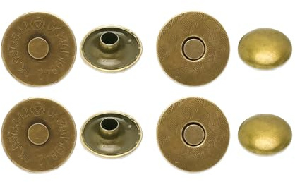 Event Decor Shop Durable Magnetic Snap Fasteners, 14mm, 20pcs, Bronze | Adjustable Double Rivet Closures Clasp for Purse, Handbag, Leather, Craft, DIY, Clothing, Bags, Windbreaker Suitcase Closure