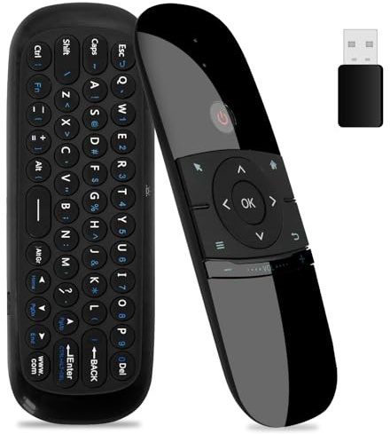 APKLVSR Air Mouse Fernbedienung mit IR-Lernfunktion,Air Mouse Remote Control mit 6 Axis Gyroskop,Tastatur und Maus Funktion,für Nvidia Shield/Android TV Box/Smart TV/PC/Projektor/HTPC