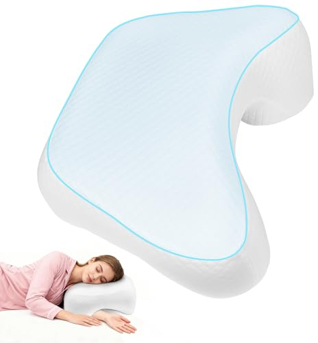 Cuscino per chi dorme di lato con foro per le braccia, cuscino cervicale in memory foam, 3 fori per le braccia, cuscino ergonomico per collo e spalle, dorme di lato, dorme a pancia in giù