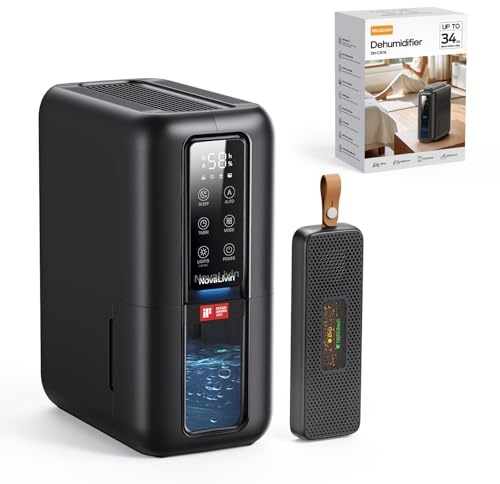 Dehumidifiers for Home，2000ml Dehumidifier for Bedroom with Ultra Quiet & Auto Shut off ，24H Timer，7-Color LED Light，Compact and Portable small Dehumidifier for Bathroom, Closet, RV, Wardrobe, Garage