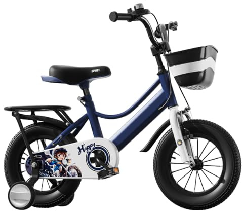 Luqeeg Barncykel, Förtjockade Halkskydds Minicykel, Hög Kolstålram Släta Lager Stabilitet på Tre Hjul Full Täckande Kedjeskyddscykel för Flickor (16 tum)