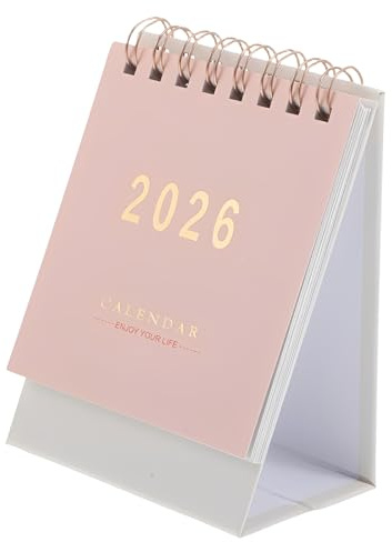 Mini Calendar 2026, Flip Mini Desk Calendar 2026, Pink Small Desk Calendars 2026 Academic Planner, for Home Office School Planner Diary (From January 2026 To June 2027-18 Month)