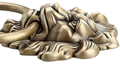 GJHGNFRDK Knopfe Kopf Vordertürklopfer, Türklopfer mit Löwenkopf aus massivem Messing, Kupfer und Bronze, Größe 170 mm x 120(Bronze Knocker)