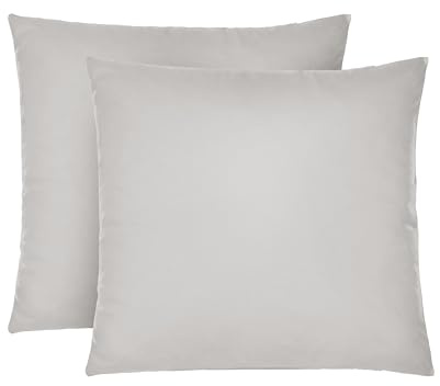 biberna Kissenbezug 40x40 cm, 2er Set grau | Jersey Baumwolle | Reißverschluss | weich & bügelleicht | Oeko-TEX Standard 100 | Doppelpack | Modell 0077144
