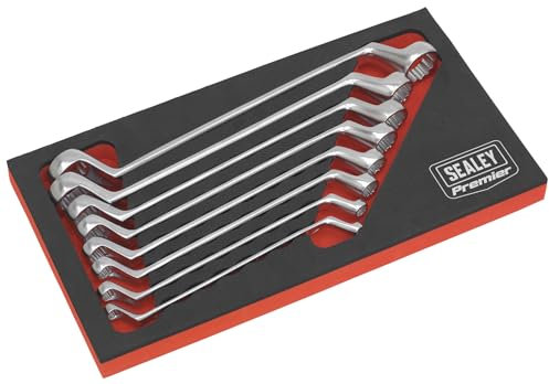 Sealey Premier Doppelringschlüssel-Set, kalt, gestempelt, gekröpft, 8-teilig