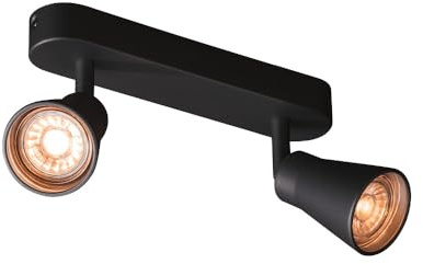 SLV Wand- und Deckenaufbauleuchte AVO CW Double/Decken- und Wand-Beleuchtung innen, Aufbau-Leuchte, Wandaufbauleuchte, Decken-Strahler / GU10 50.0W schwarz, 1000889