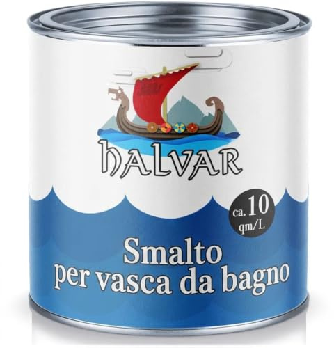 smalto per vasca da bagno 2K – rivestimento per vasca – ridipingere la con smalto (1 L, Nero) Halvar