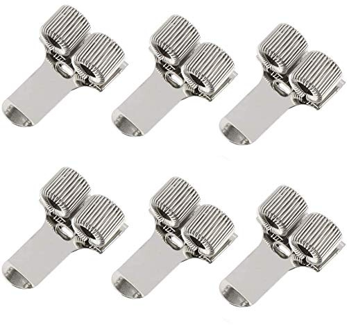Stiftehalter Tasche,BETOY 6 Stück Metall Stifthalter Edelstahl Stifthalter Clip Silber DreiLöcher Metall-Stifthalter für Notebook und Zwischenablage zu Hause, im Büro, in der Tasche (Silber)