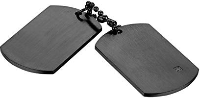 Flongo Herrenkette Männer Anhänger Halskette Silber Erkennungsmarke Dog Tag Armee Stil Kette Herren Accessoires aus Edelstahl