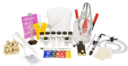 North Mountain Supply Premium Fruit Wine Making Equipment & Ingredient Kit - Ultimate 1 Gallon Complete Kit - 38 Pieces - Makes 30 Gallons of Wine - Use Your Own Fruit