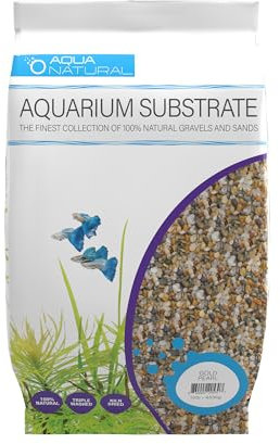 AquaNatural Gold Pearl Substrat de Gravier pour Aquariums, terrariums et vivariums 2-4 mm 4,5 kg
