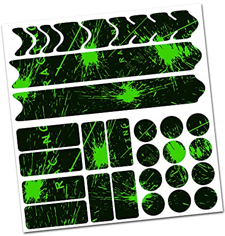AlphaShield Bicycle Frame Protector - Chain Stays Protection Film Sticker - Carbon MTB BMX Paint Protection - Neon Green