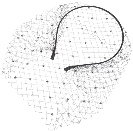 Schleier Fascinator Stirnband Gesicht Schleier: Stirnband mit Schleier Strass Stirnband Weiß Tee Party Fascinator Schleier Braut Hochzeit Schleier Brautjungfer Stirnband Hochzeit
