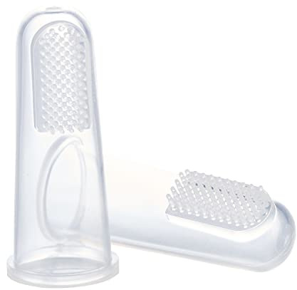 THERMOBABY Fingerborste silikon baby tandborste, set om 2 – från 3 månader – tillverkad i Frankrike