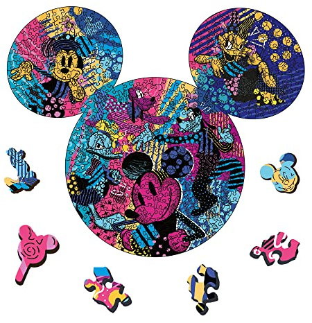 Trefl - HolzPuzzle, 500+5 Teile, Sonderform, Mickey Mouse, Disney