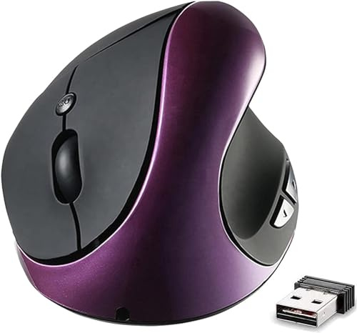 Ergonomic Vertical Mouse, Wireless 2.4G High Precision Rechargeable Ergonomic Mouse Optical Mice with Adjustable DPI 800/1200/1600, Reduce Wrist Strain, Specially for Small-handers Right-handers