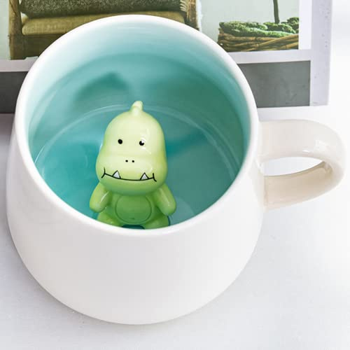 Arawat dinosaurie mugg gåva 3D dino djur mugg 350 ml keramisk tekopp kaffemugg rolig fras söt te kaffemugg födelsedag vänner kvinnor