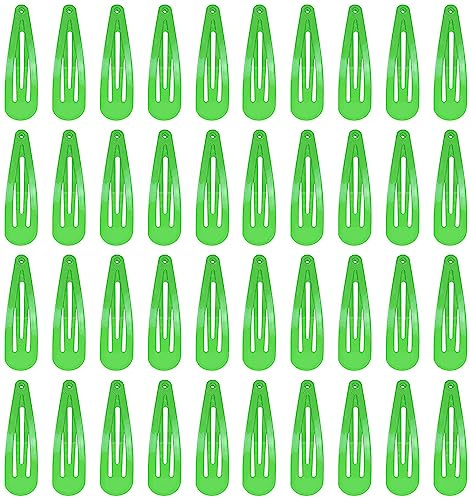 DAZISEN 40-Pack Haarspangen Für Mädchen Metall Snap Kinder Barretten Frauen Haarzubehör, Bunte Süßigkeiten Schöne Einfache Frisur Clips，Grün