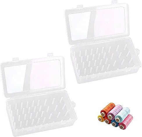2 Stück Aufbewahrungsbox für Nähfaden, Aufbewahrungsbox für Garne, NäHgarnbox Aus PP-Material, Langlebig, Leicht und Tragbar, Geeignet für die Aufbewahrung von Nähspulen