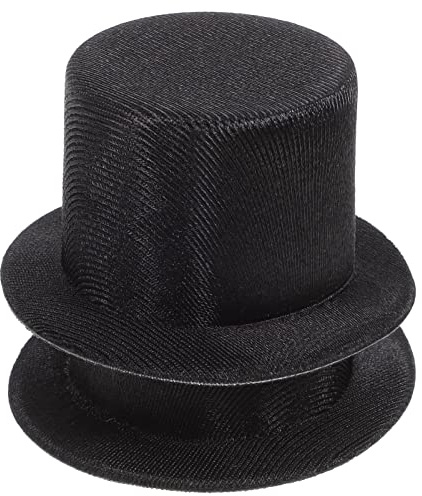 ifundom 2 Stück Mini Zylinder Schwarz, Stoffhut für Schneemann Basteln | 9x9x4.5cm, ideal für DIY Bastelprojekte, Puppen und Weihnachtsdekoration, aus robustem Stoff gefertigt