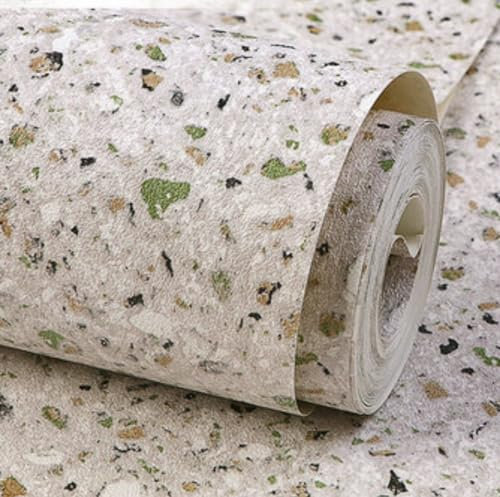 BPILOT Tapete Industrielle Windwasserdichte Pvc-Tapete Holprig Gefrostet Nicht Selbstklebend Schlafzimmer Wohnzimmer Hintergrund Wandtapete Grau Grün