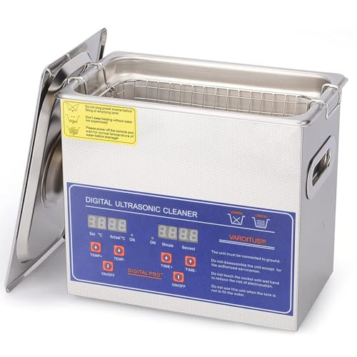 DDZJTPP Commercial Ultrasonic Cleaner,3L,4L,6L Ultrasonic Records Cleaning Machine,All-purpose Stainless Steel Ultrasonic Cleaner with Digital Display Timer and Heat Control,for Laboratory,4L
