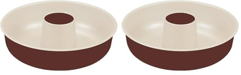 Guardini Chocoforme, Moule à savarin 25cm, acier avec revêtement anti-adhérent, couleur crème-chocolat (Lot de 2)