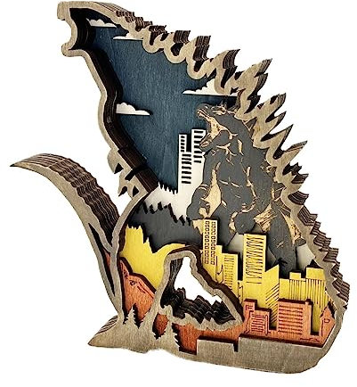 Rurunklee Schnitzerei-Dekorationen, Schreibtisch-Holzfigur mit Tierform, Basteldekoration, Heimdekoration für Regale, Schränke, Tische und Kamine