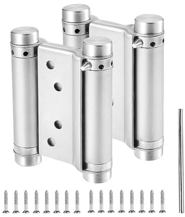 CENPEK 2PCS 3 Inch Stainless Steel Two-Way Hinge Double Opening Spring Hinge Cowboy Gate Fence Auto Close Hinge