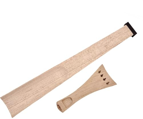 Zubehörset für Violine und Geige Naturahorn 4/4 Violine geschnitztes Griffbrett Griffbrett mit Ebenholzmuttern + Saitenhalter Saitenhalter Violinzubehör