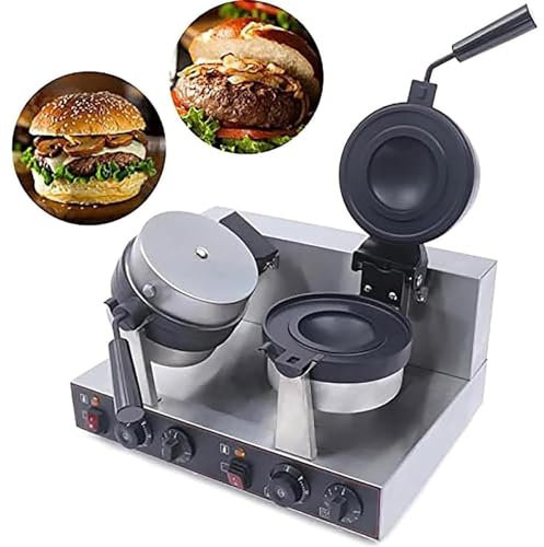 FJYAWEN Macchina elettrica per Hamburger per Gelato, elettrodomestici, griglia per Barbecue 220 V 1300 W, Controllo della Temperatura 50-300 ℃ per Cucinare in Campeggio,B