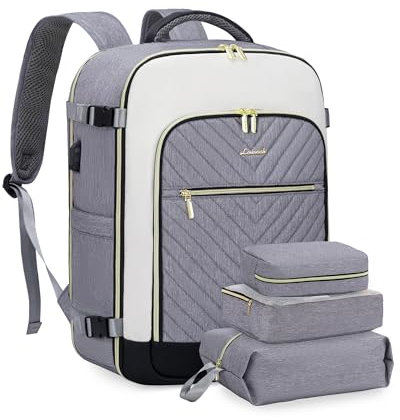 LOVEVOOK Travel Backpack Womens 40L Hand Cabin Luggage for Plane - Large 17 inch Laptop Rucksack Waterproof Weekend Overnight Carry On Bag for Ladies Maternity Hospital Bag