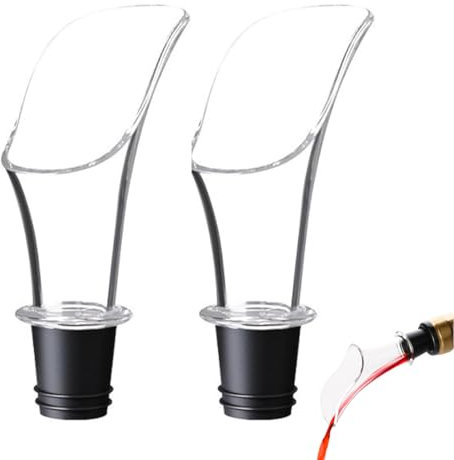 BQRKOTM 2 Pezzi Aeratore per Vino Rosso, Decanter per Bottiglia Vino, Versatore Salvagoccia Anti-Goccia, Ossigenatore Vino da Bottiglia, Vino Antigoccia, Riutilizzabile per Ristorante, Bar