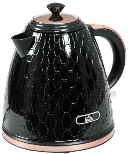 HOMCOM Electric Kettle Fast Boil 1.7L 3kW Cordless Water Kettle Black