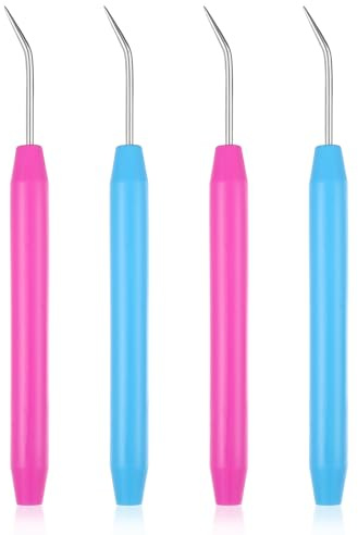 Stickkrok, set om 4 stycken, stickram, krok, stickring, virkning, stickning, Loom virknål, rostfritt stål, krok med bekväma handtag för stickning, stickad & stickning, Loom stickat hantverk