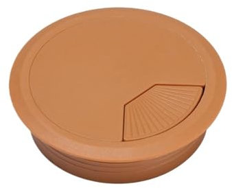YGLONG Cable Hole Cover 60/80MM Desk Table Wire Hole Cover Table Cable Fastener Computer Cable Wires Through Grommet Line Box for Office Home Hotel Bank(Light brown,60mm)